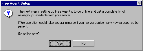 Figure 2: Free Agent Setup - Get List of Newsgroups