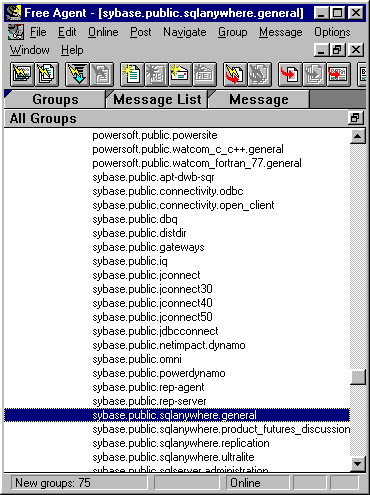 Figure 3: Groups Display for Powersoft and Sybase